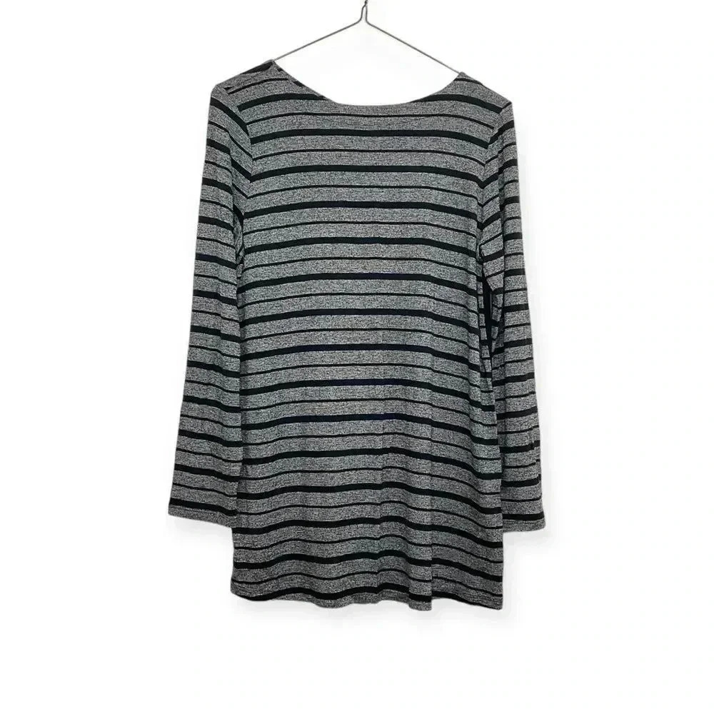J. Jill Wearever Collection Striped Long Sleeve Blouse Size Medium Petite